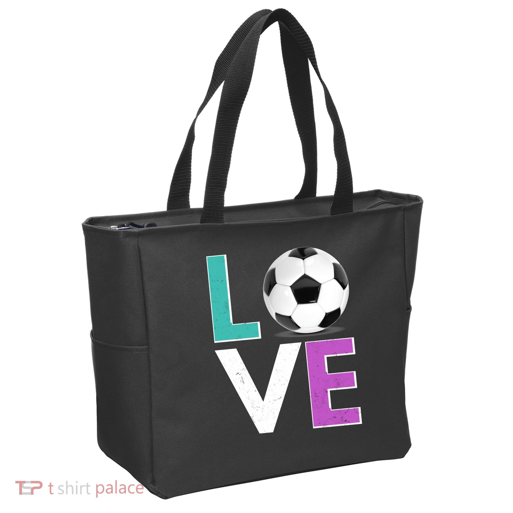 LOVE Soccer Sports Fan Tote Bag