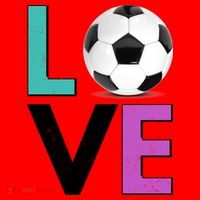 LOVE Soccer Sports Fan Santa Hat thumb 1