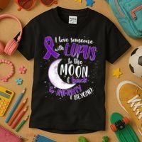 Love Someone With Lupus To The Moon And Back Kids T-Shirt thumb 3