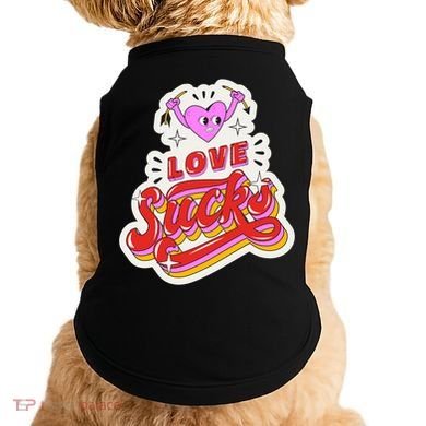Love Sucks Funny Valentine's Day Doggie Tank