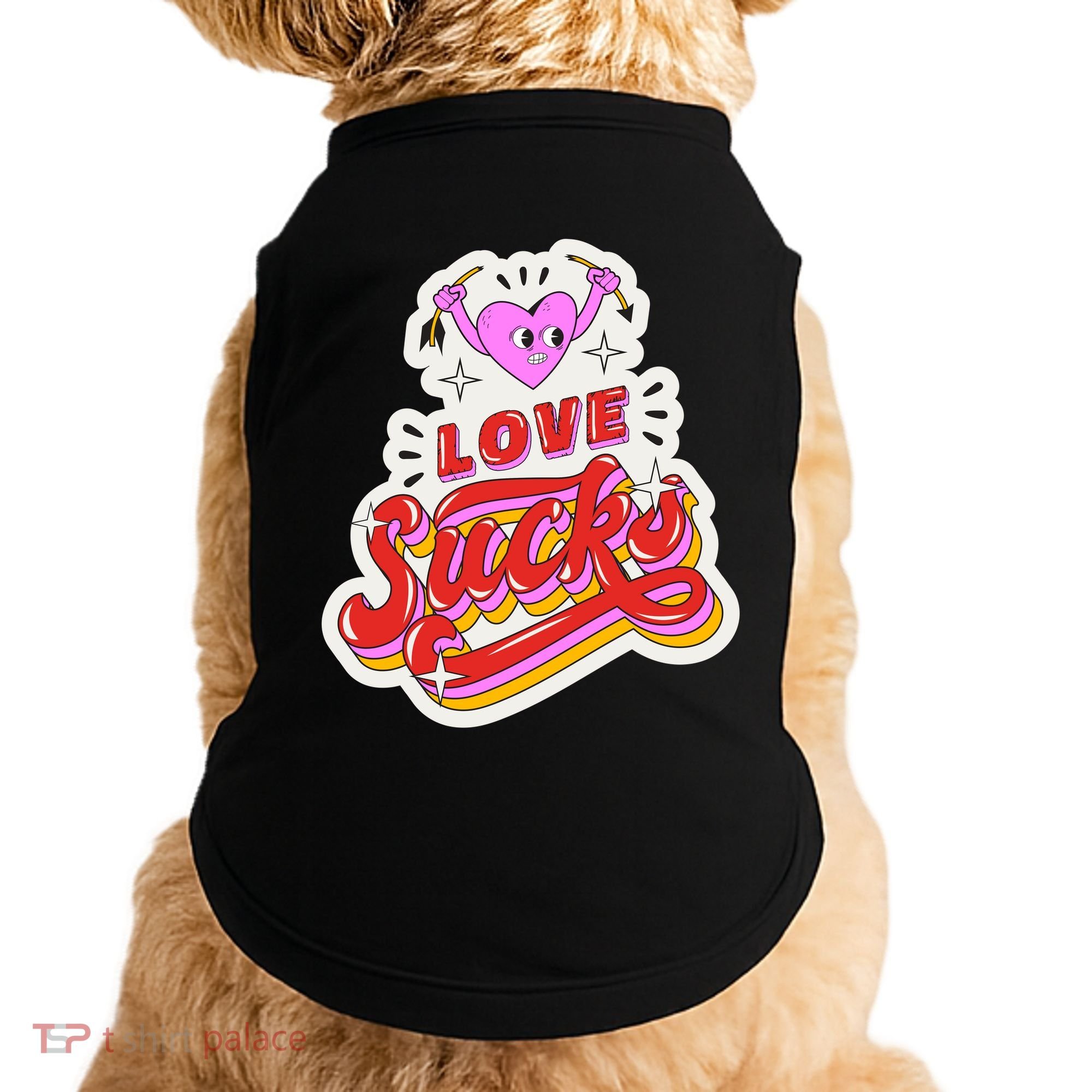 Love Sucks Funny Valentine's Day Doggie Tank
