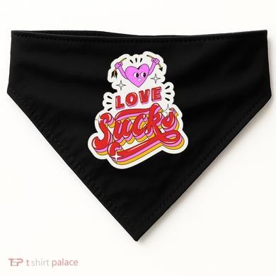 Love Sucks Funny Valentine's Day USA-Made Doggie Bandana