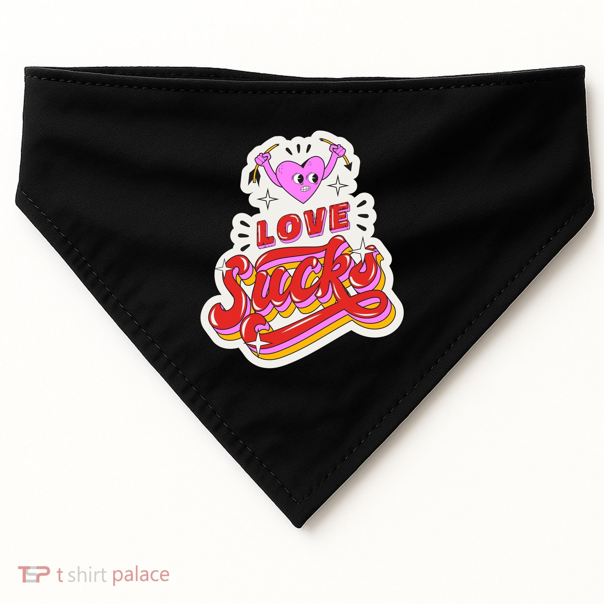 Love Sucks Funny Valentine's Day USA-Made Doggie Bandana