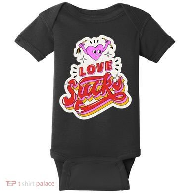 Love Sucks Funny Valentine's Day Baby Bodysuit