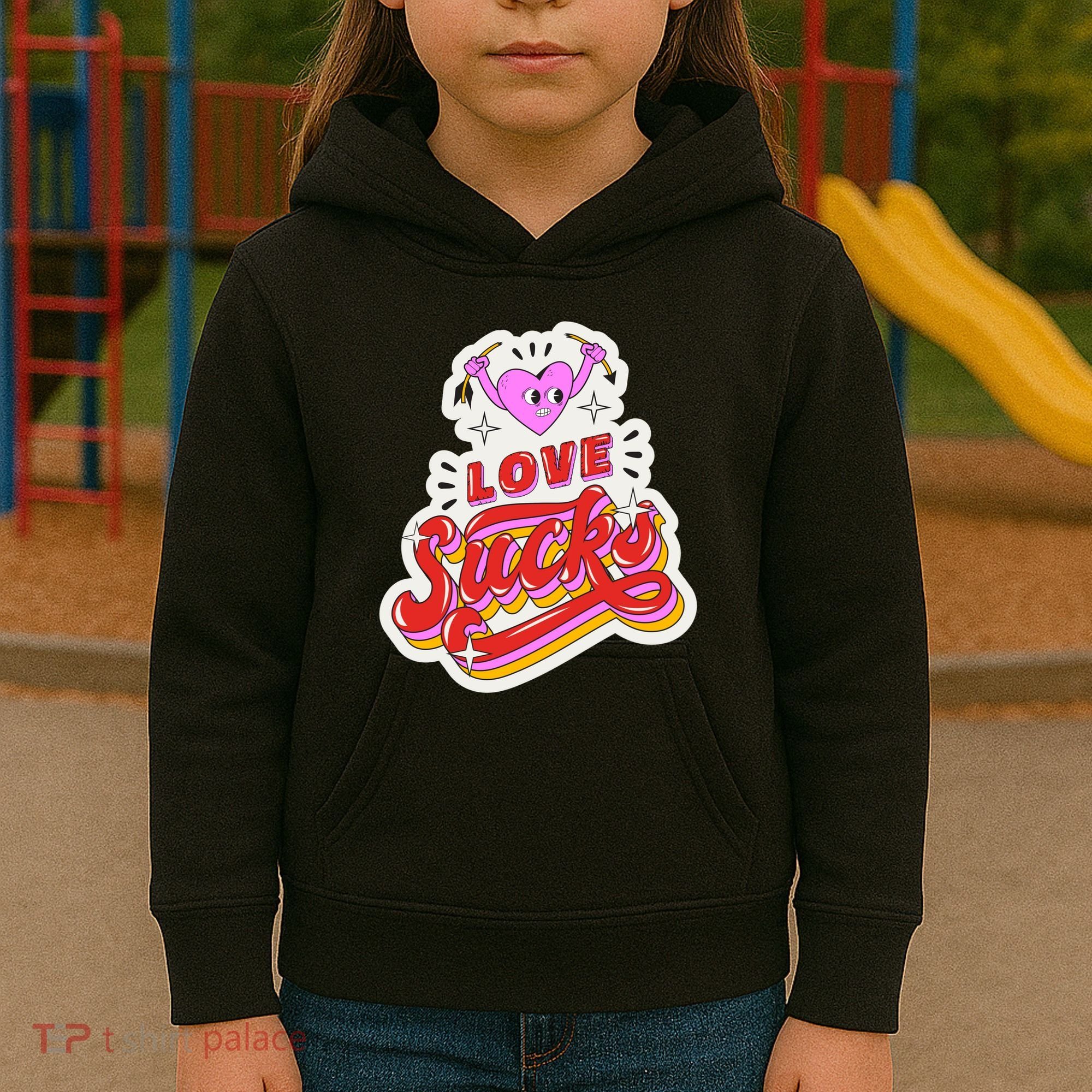 Love Sucks Funny Valentine's Day Kids Hoodie