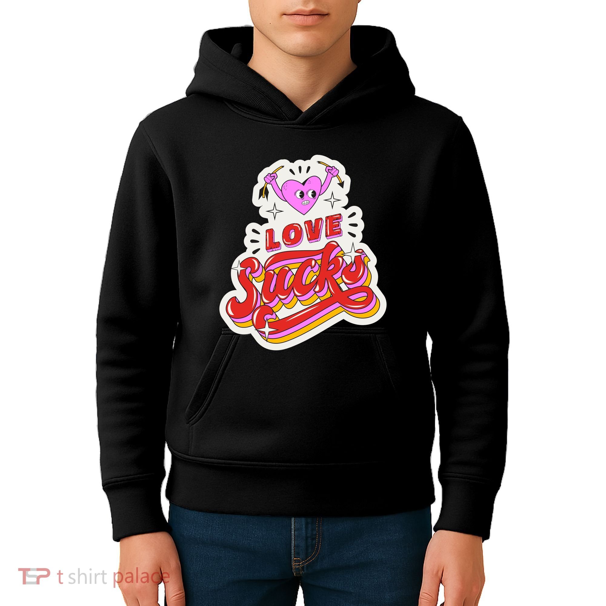 Love Sucks Funny Valentine's Day Kids Hoodie