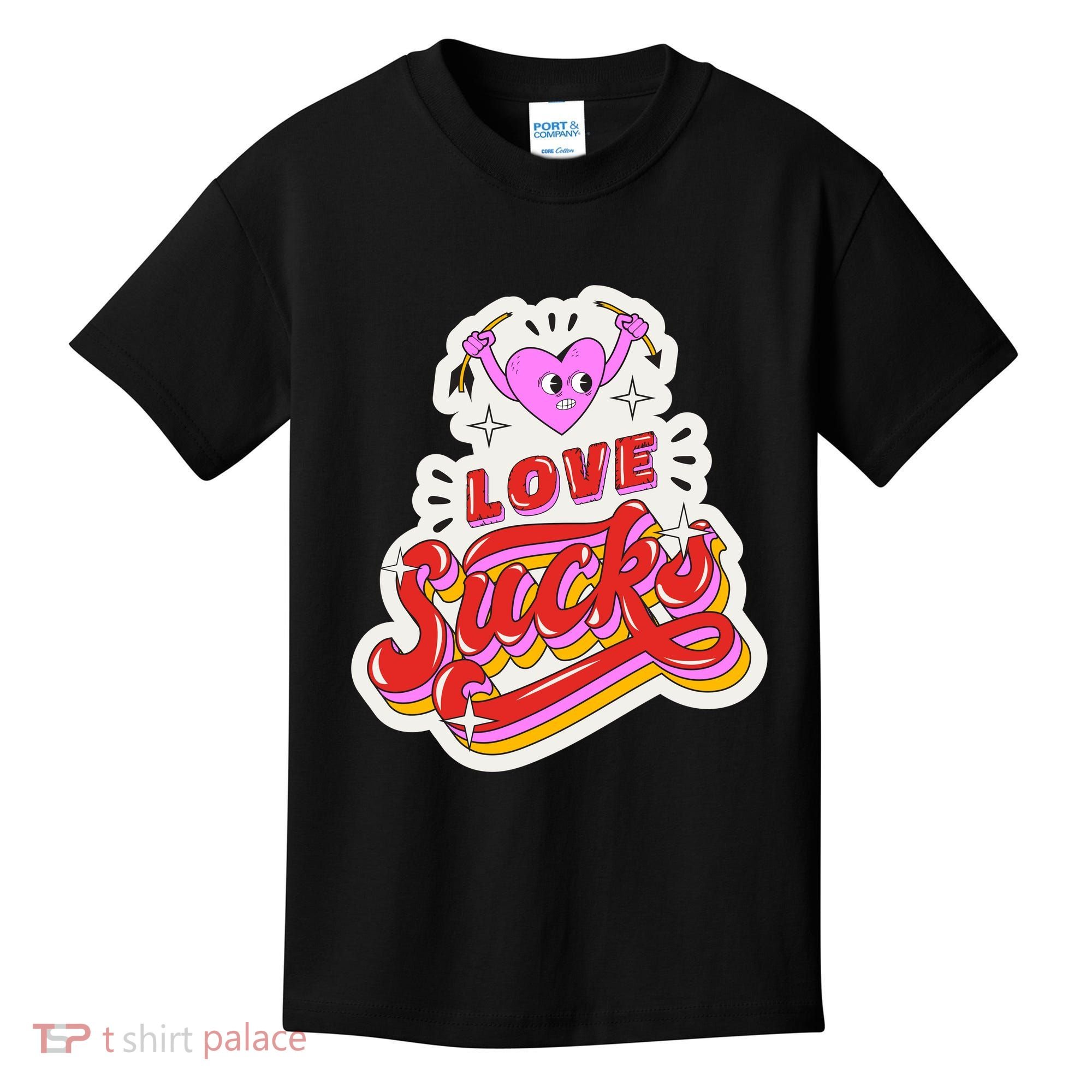 Love Sucks Funny Valentine's Day Kids T-Shirt