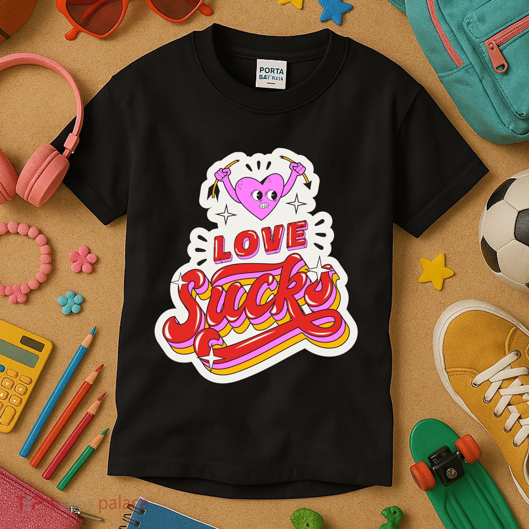 Love Sucks Funny Valentine's Day Kids T-Shirt