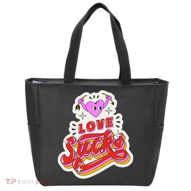 Love Sucks Funny Valentine's Day Tote Bag