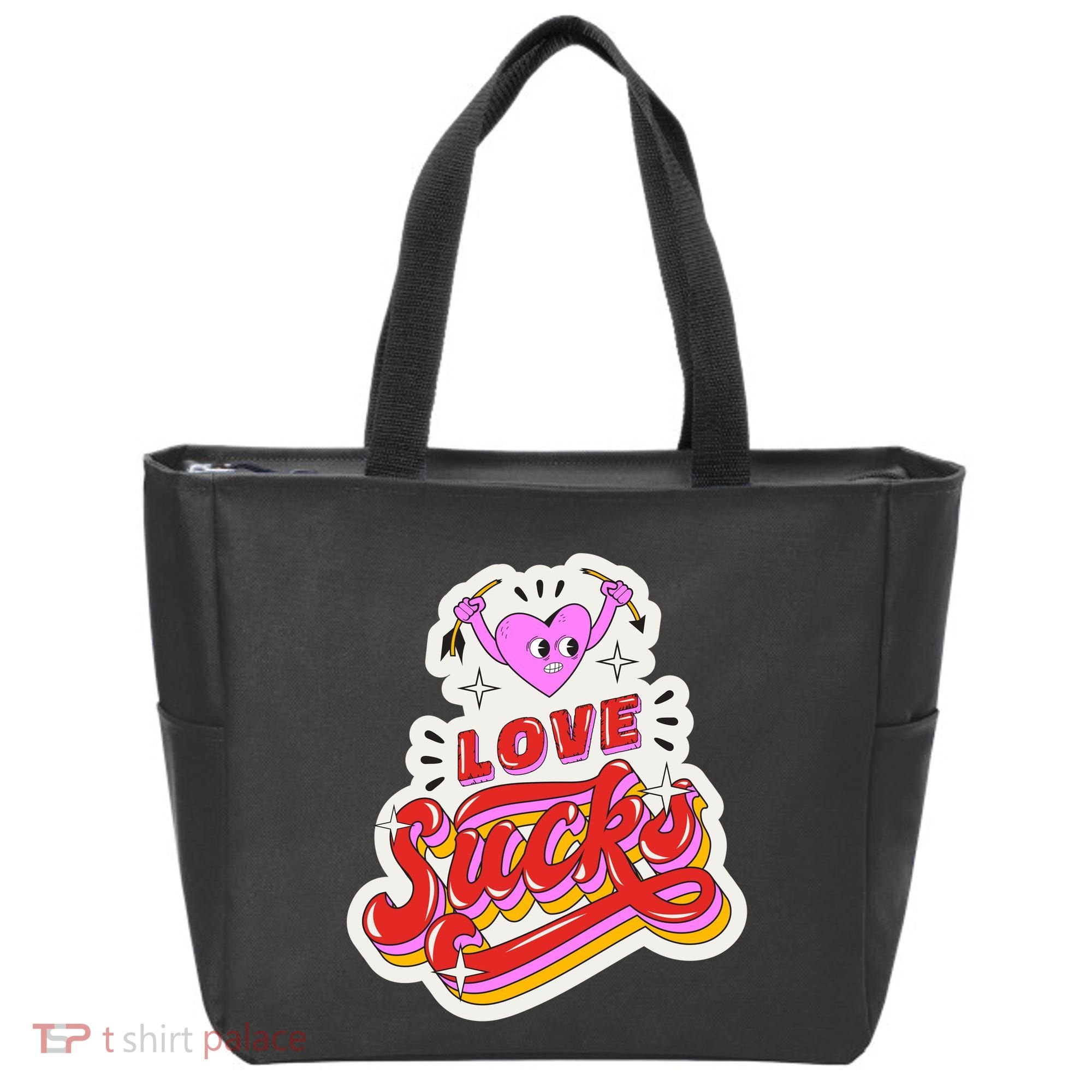 Love Sucks Funny Valentine's Day Tote Bag