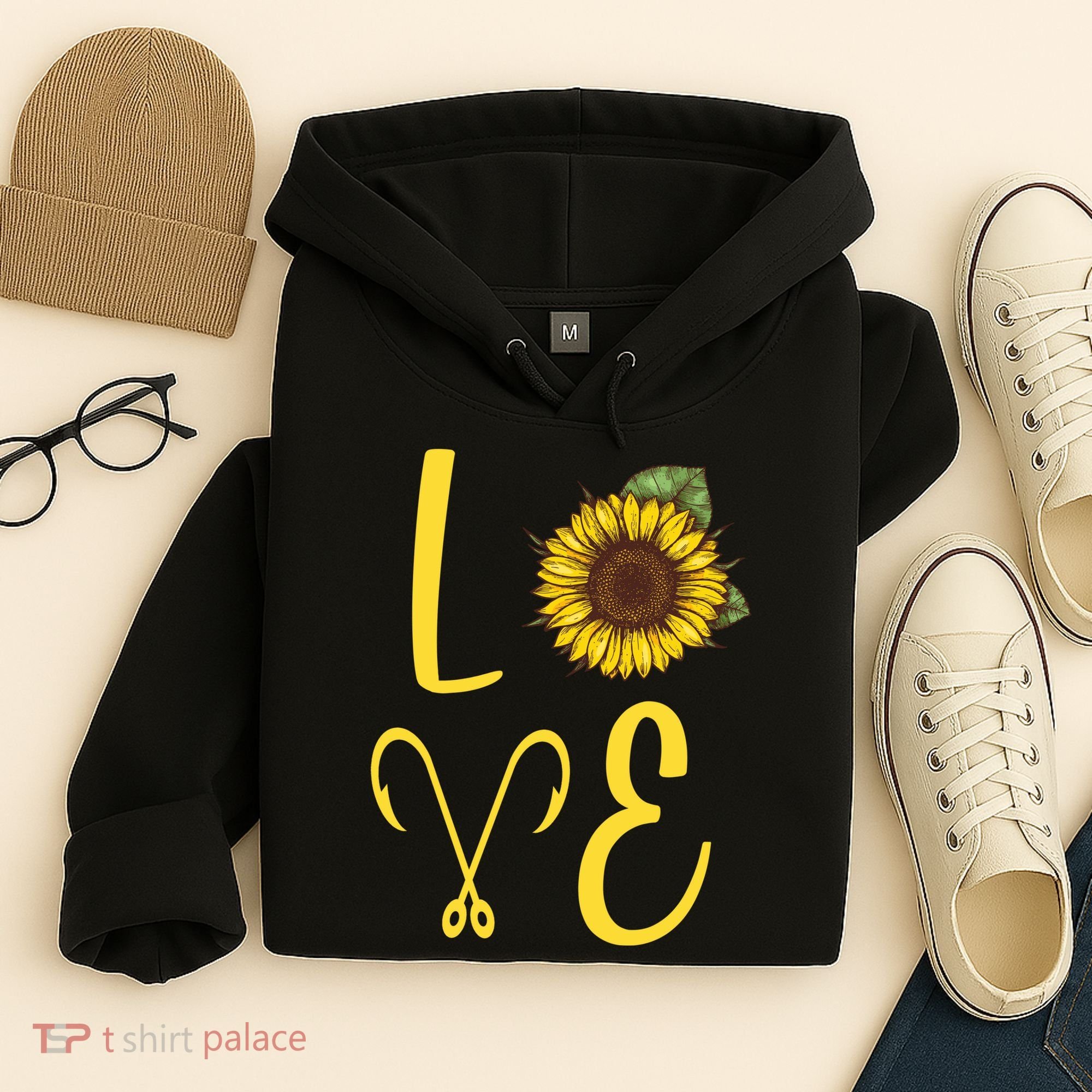 Love Sunflower And Fishing Hoodie