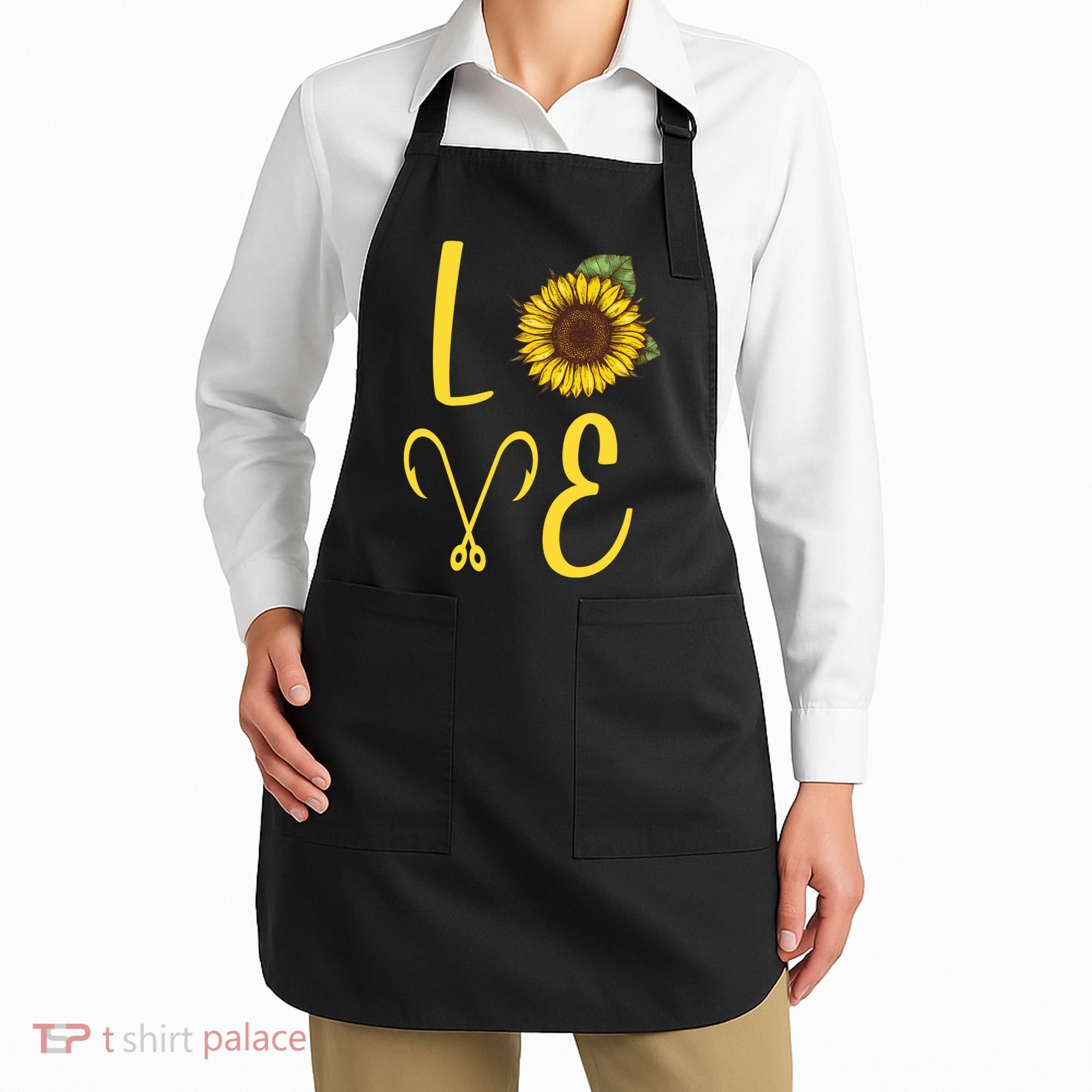 Love Sunflower And Fishing Apron