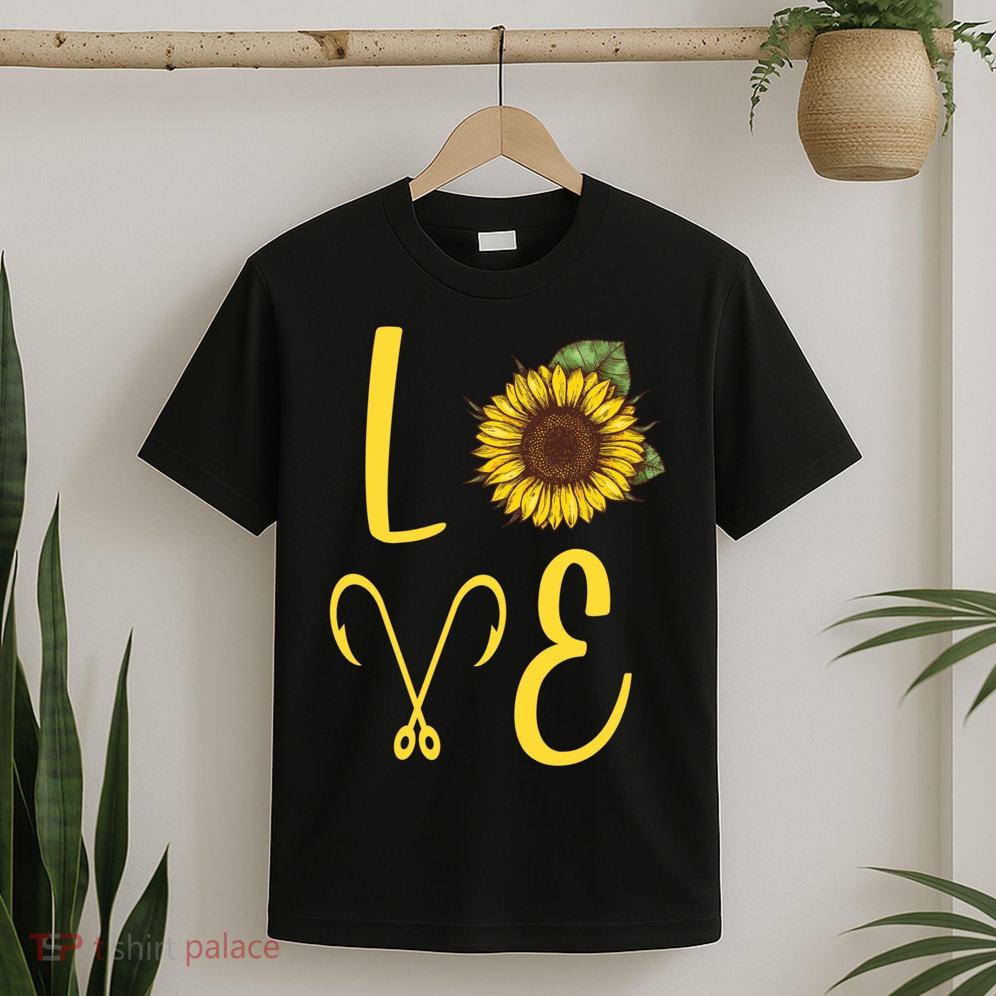 Love Sunflower And Fishing T-Shirt