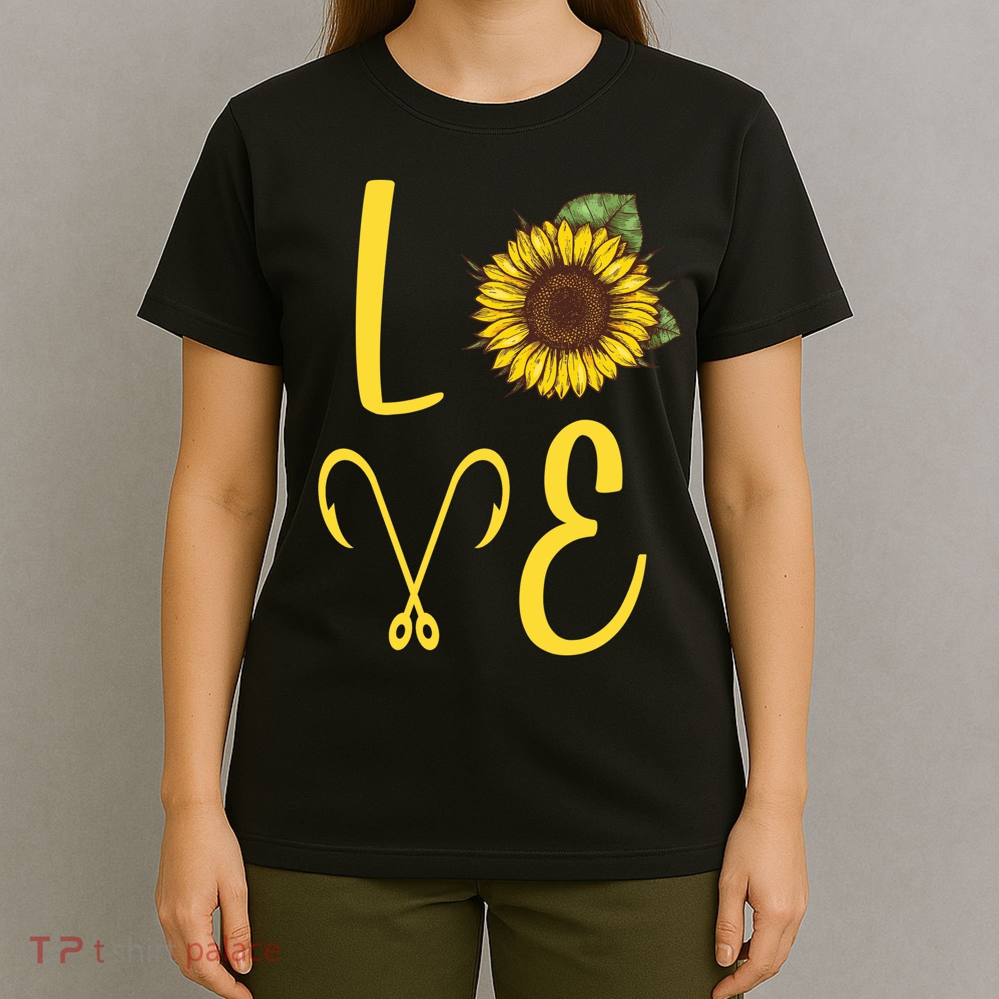 Love Sunflower And Fishing T-Shirt