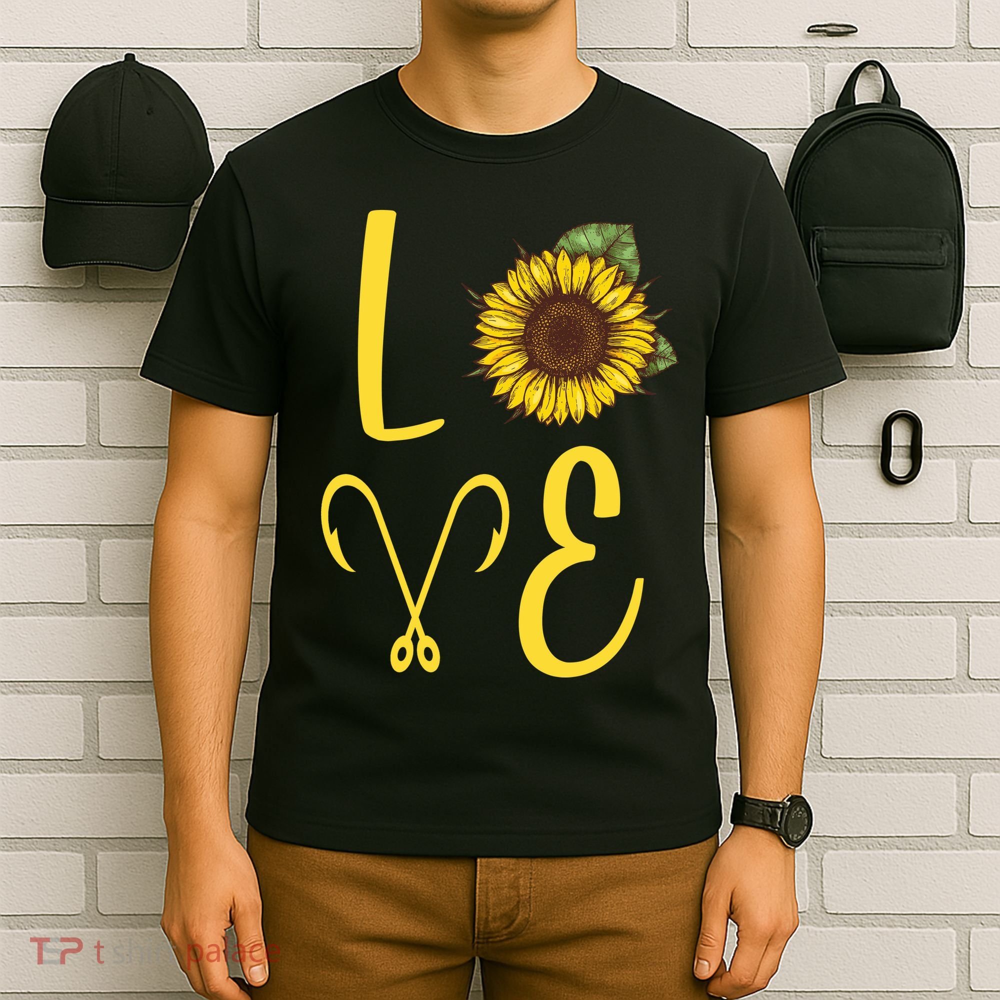 Love Sunflower And Fishing T-Shirt