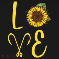 Love Sunflower And Fishing Button thumb 1