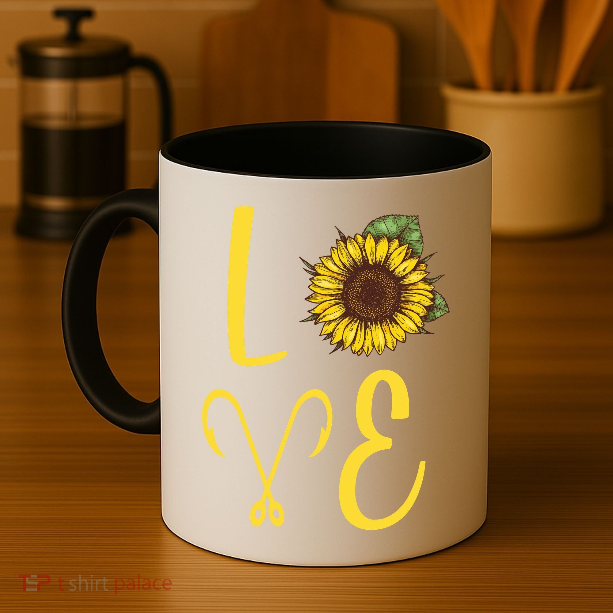 Love Sunflower And Fishing Coffee Mug