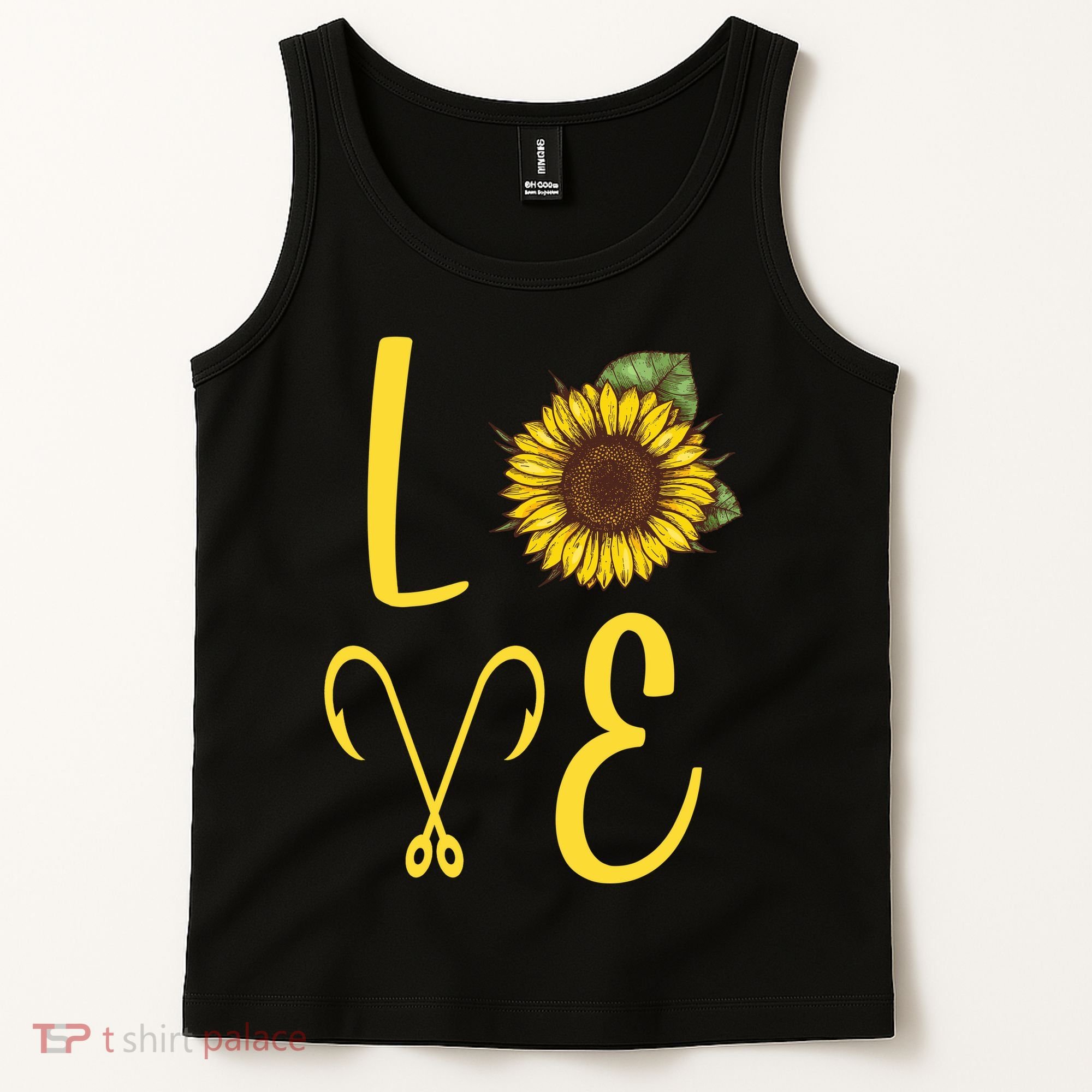 Love Sunflower And Fishing Tank Top