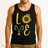 Love Sunflower And Fishing Tank Top thumb 3