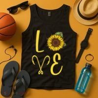Love Sunflower And Fishing Tank Top thumb 4