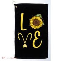 Love Sunflower And Fishing Golf Towel thumb 0