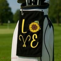 Love Sunflower And Fishing Golf Towel thumb 2
