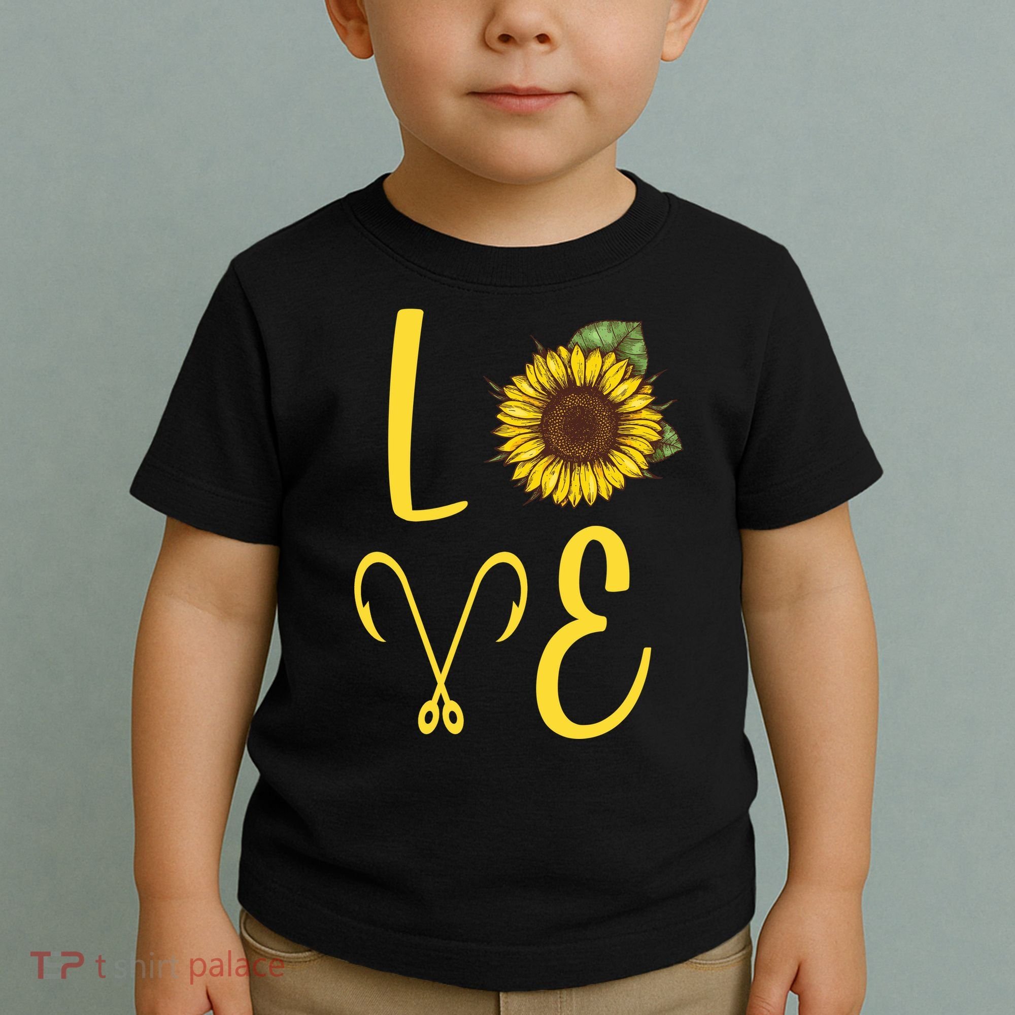 Love Sunflower And Fishing Toddler T-Shirt