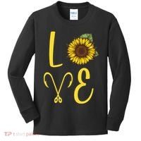 Love Sunflower And Fishing Kids Long Sleeve Shirt thumb 0