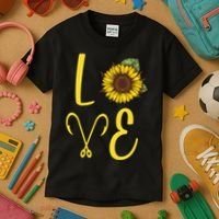 Love Sunflower And Fishing Kids T-Shirt thumb 3