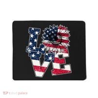 Love Sunflower Patriotic American Flag 4th Of July Mousepad thumb 0
