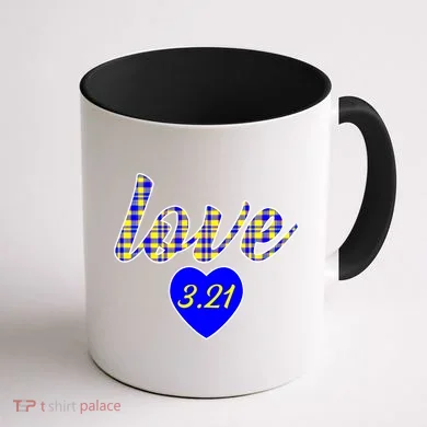 Love Support Down Syndrome Awareness Coffee Mug back