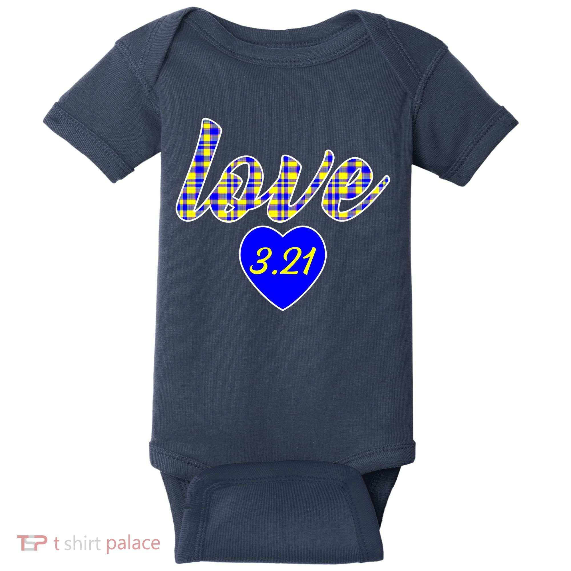 Love Support Down Syndrome Awareness Baby Bodysuit