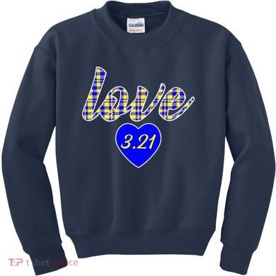 Love Support Down Syndrome Awareness Kids Sweatshirt