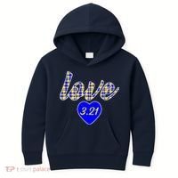 Love Support Down Syndrome Awareness Kids Hoodie thumb 0
