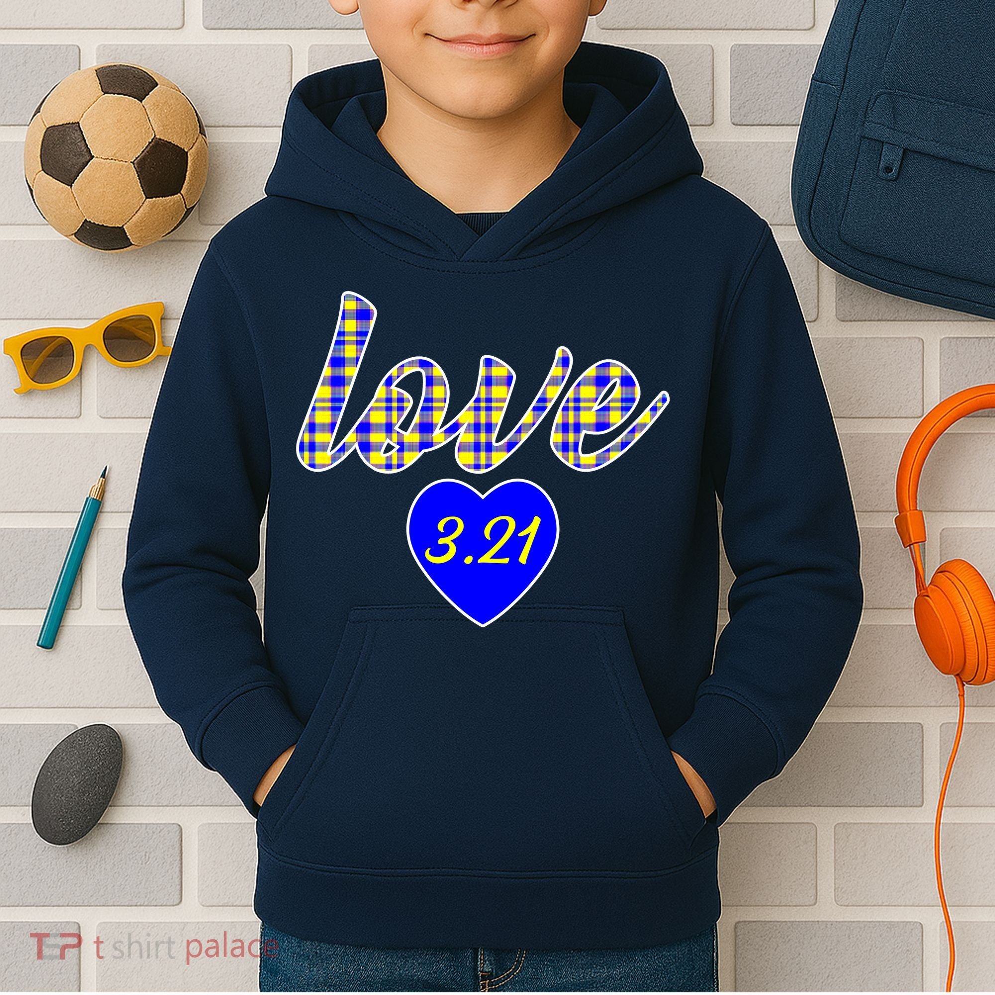 Love Support Down Syndrome Awareness Kids Hoodie