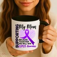 Love Support My Mom Lupus Awareness  Coffee Mug thumb 3