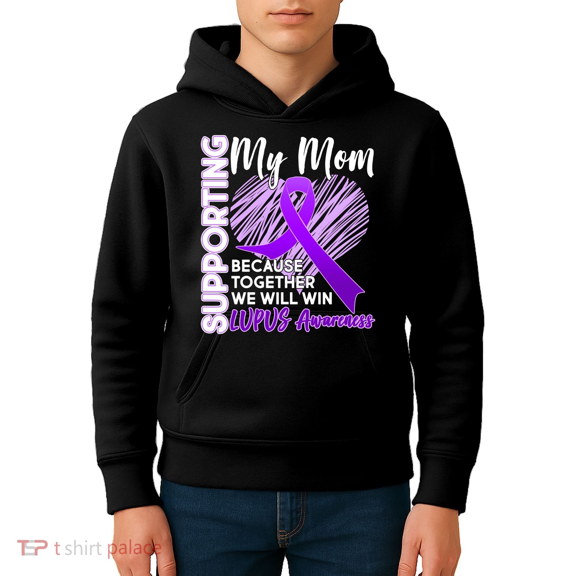 Love Support My Mom Lupus Awareness  Kids Hoodie