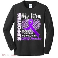 Love Support My Mom Lupus Awareness  Kids Long Sleeve Shirt thumb 0