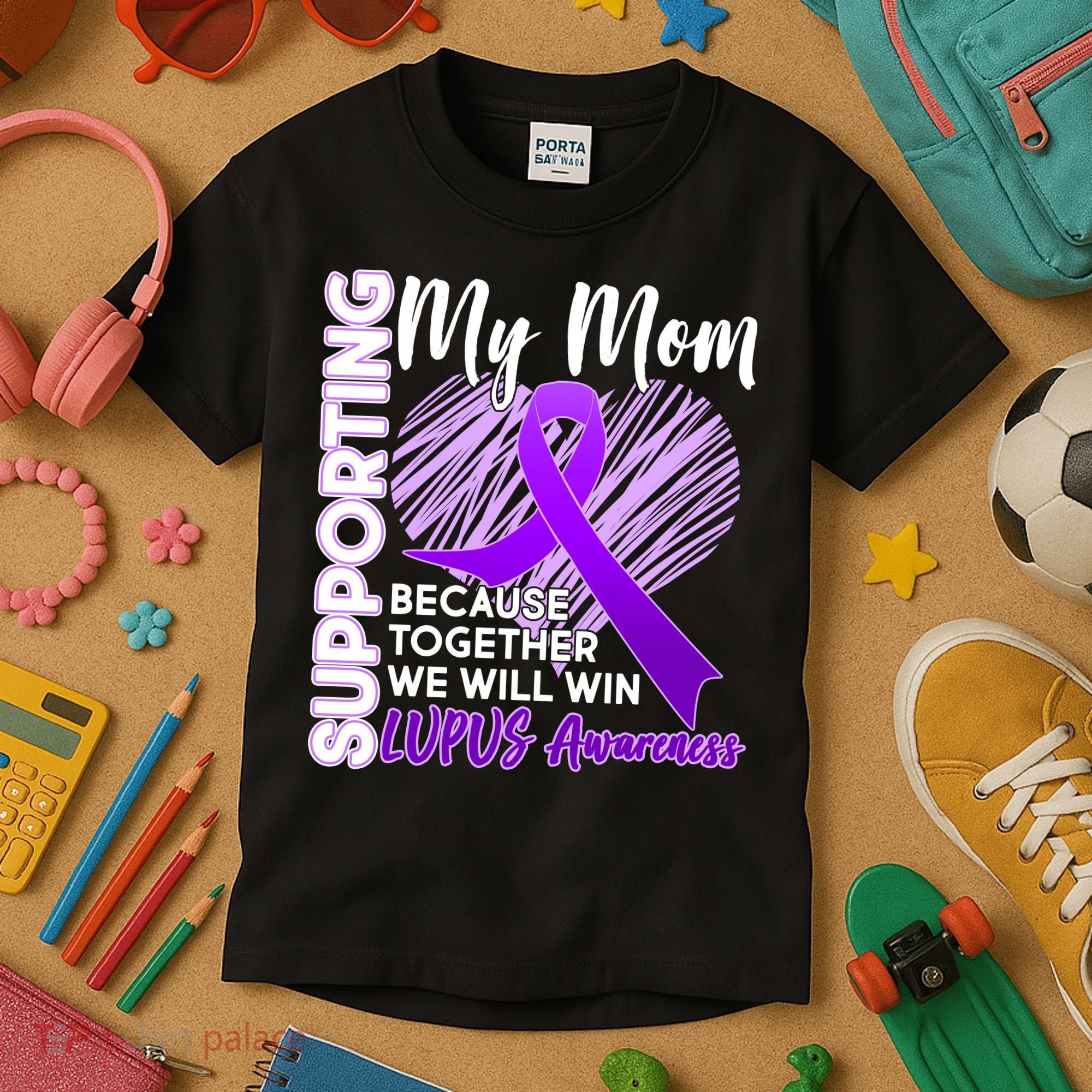 Love Support My Mom Lupus Awareness  Kids T-Shirt
