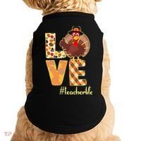 Love Teacher Life Turkey Thanksgiving Doggie Tank thumb 0