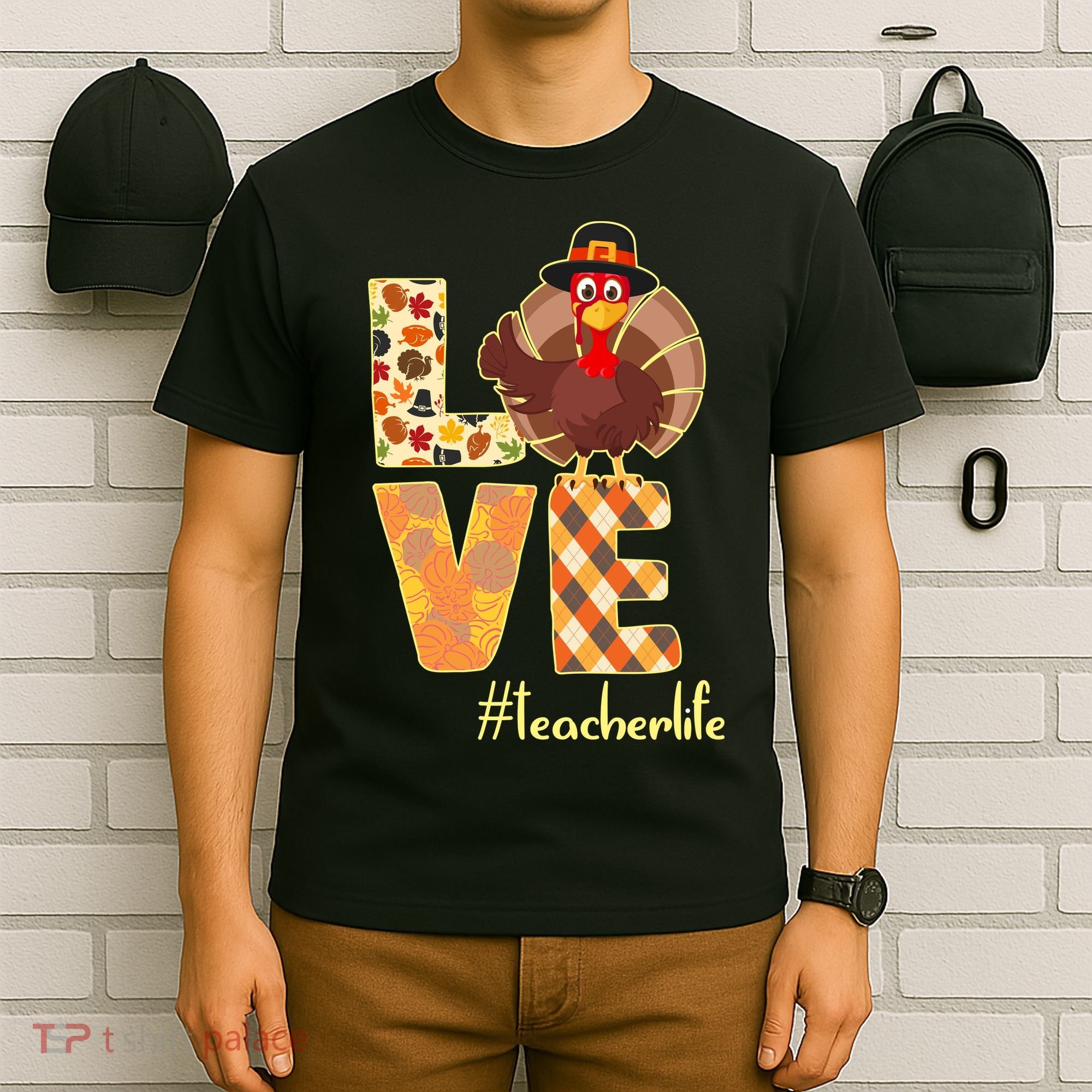 Love Teacher Life Turkey Thanksgiving T-Shirt