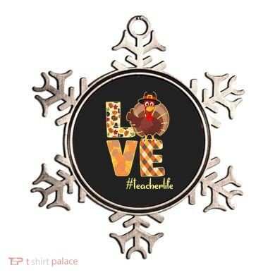 Love Teacher Life Turkey Thanksgiving Ornament