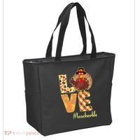 Love Teacher Life Turkey Thanksgiving Tote Bag thumb 2