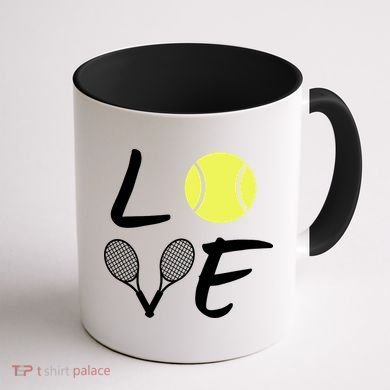 Love Tennis Coffee Mug back