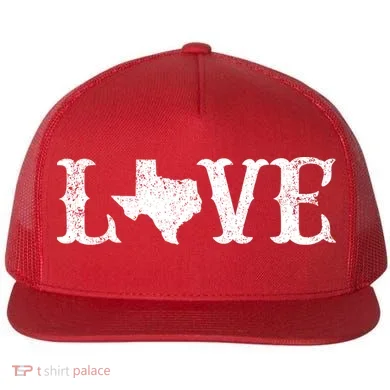 Love Texas Flat Bill Trucker Hat