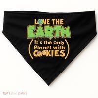 Love the Earth It's the Only Planet with Cookies USA-Made Doggie Bandana thumb 0