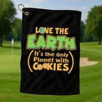 Love the Earth It's the Only Planet with Cookies Golf Towel thumb 1