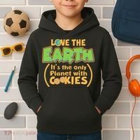 Love the Earth It's the Only Planet with Cookies Kids Hoodie thumb 2