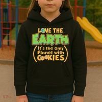 Love the Earth It's the Only Planet with Cookies Kids Hoodie thumb 3