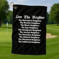 Love Thy Neighbor Equals Golf Towel thumb 1
